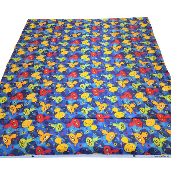 Cotton Fabric Colorful Aliens Stars Blue Space Print 1 Yd x 44" Hancock Fabrics - Picture 2 of 15
